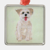 Morkie Dog Ornament Aus Metall (Vorne)