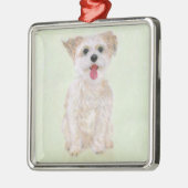 Morkie Dog Ornament Aus Metall (Links)