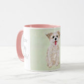 Morkie Dog Pink Combo Tasse (Vorderseite Links)