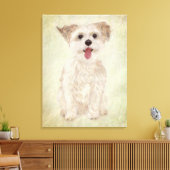 Morkie Dog Premium Wrapped Canvas Print Leinwanddruck (Insitu (Wohnzimmer))
