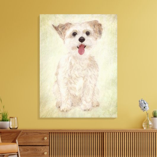 Morkie Dog Premium Wrapped Canvas Print Leinwanddruck (Insitu (Wohnzimmer))