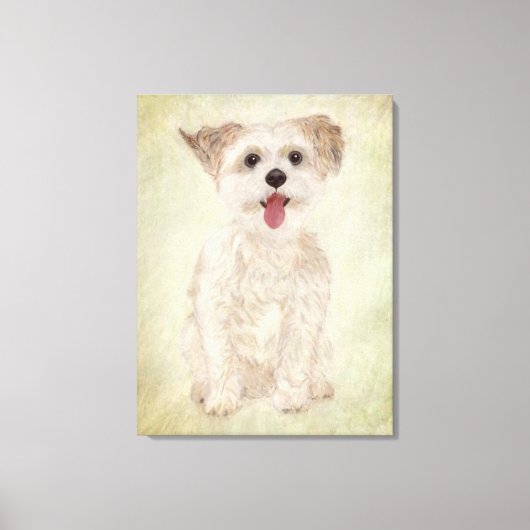 Morkie Dog Premium Wrapped Canvas Print Leinwanddruck (Vorderseite)