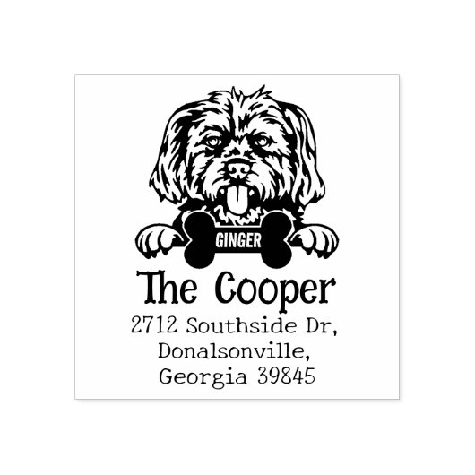 Morkie Dog, Rücksendeadresse, Gummistempel (Prägung)