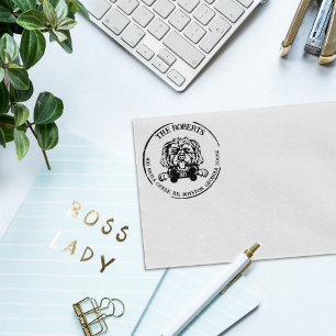 Morkie Dog Rücksendeadresse Gummistempel