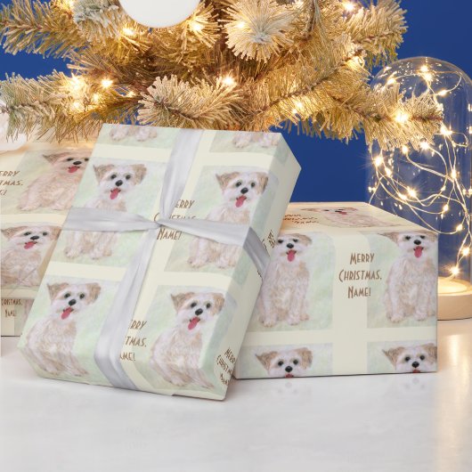 Morkie Dog Wrapping Paper mit Text Geschenkpapier (Feiertage)