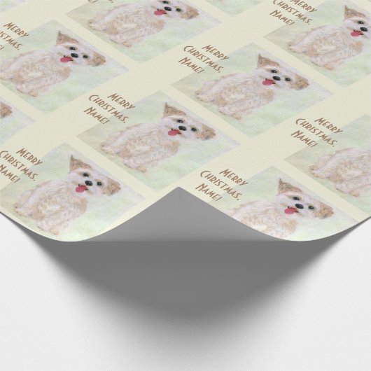 Morkie Dog Wrapping Paper mit Text Geschenkpapier (Ecke)