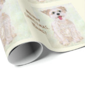Morkie Dog Wrapping Paper mit Text Geschenkpapier (Rolleneckpunkt)
