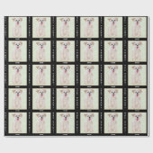 Morkie Dog wrapping Paper on Black with Text Geschenkpapier (Flach)