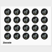 Morkie Dog Yellow & Blue Grid Stickers (Blatt)