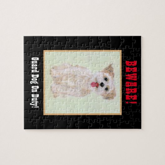 Morkie Funny Guard Dog Jigsaw Puzzle (Horizontal)
