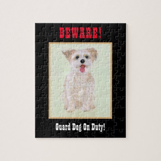 Morkie Funny Guard Dog Jigsaw Puzzle (Vertikal)