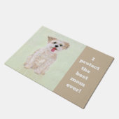 Morkie Funny Guard Dog Large Doormat Fußmatte (Schrägansicht)