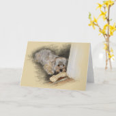 Morkie Grußkarte Karte (Gelbe Blume)