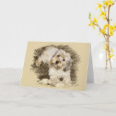 Morkie Grußkarte Karte (Gelbe Blume)