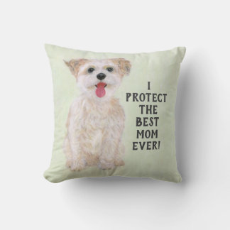 Morkie Guard Dog Small Throw Pillow Kissen