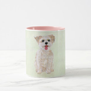 Morkie Hund Pink Combo Tasse