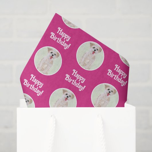 Morkie Hund Rosa Seidenpapier (Geschenktüte)