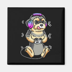 Morkie Hund Videospiel Spielekonsole Gamer  Magnet