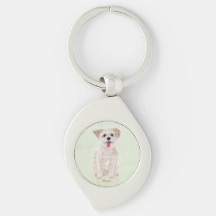 Morkie Hund Wirbel Schlüsselanhänger