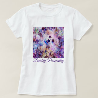 Morkie Hundewelpen-niedliche Blasen-lila "T-Shirt T-Shirt