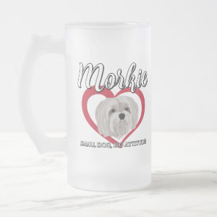 Morkie - Kleiner Hund, große Attitüde - 3 Mattglas Bierglas