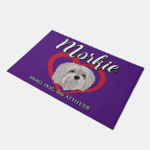 Morkie - Kleiner Hund, große Höhe - 3 Fußmatte (Schrägansicht)