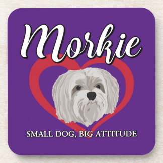 Morkie - Kleiner Hund, große Höhe - 3 Getränkeuntersetzer