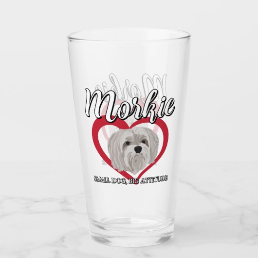 Morkie - Kleiner Hund, große Höhe - 3 Glas (Vorderseite)