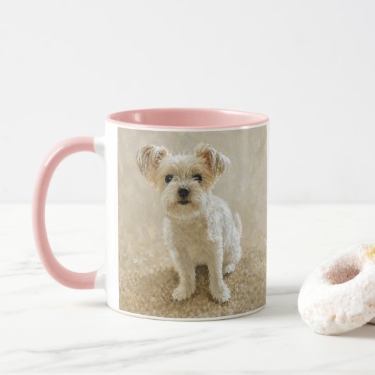 Morkie Love Como Tasse (Mit Donut)