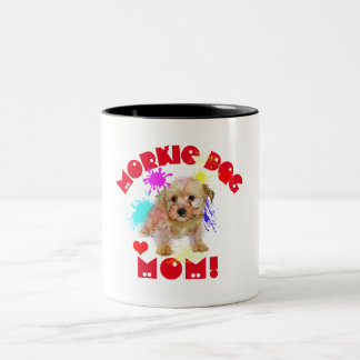Morkie Mama Hund Lover Beste Hündin Mama je Zweifarbige Tasse