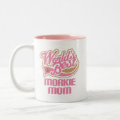 Morkie Mama-Hundezucht-Geschenk Zweifarbige Tasse (Links)