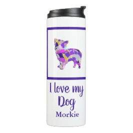 Morkie Niedlich Dog Silhouette Lila PY&B Thermosbecher