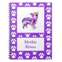 Morkie Niedlich Dog Silhouette Paw Lila PY&B