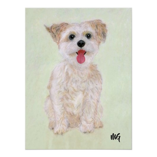 Morkie-Plakat mit Text Poster (Vorderseite)