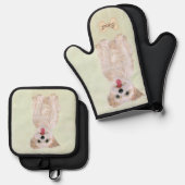 Morkie Portrait Oven Mitt & Pot Holder Set (Vorderseite/Rückseite)