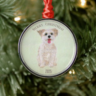 Morkie Premium Round Ornament