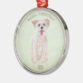 Morkie Premium Round Ornament Aus Metall (Links)