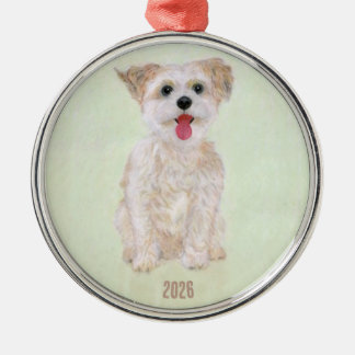Morkie Premium-Rundschmuck Ornament Aus Metall