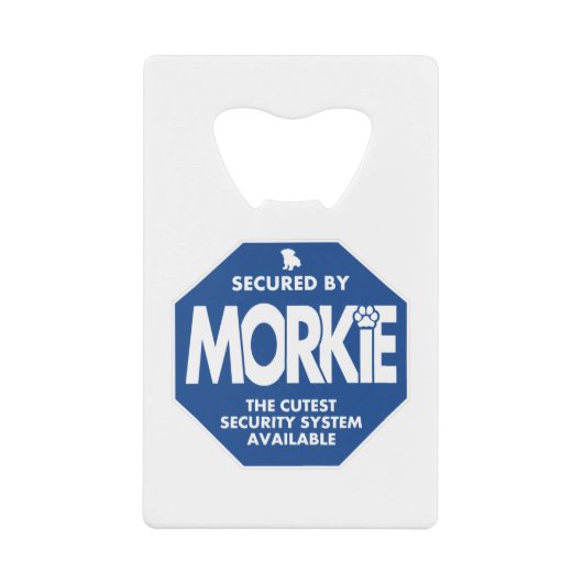 Morkie-Security-Blue Geldbeutel Flaschenöffner (Vorderseite)