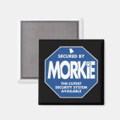 Morkie-Security-Blue Magnet (Vorderseite/Rückseite)