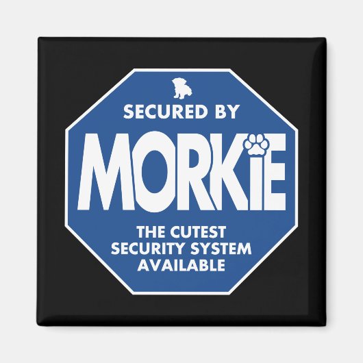 Morkie-Security-Blue Magnet (Vorne)