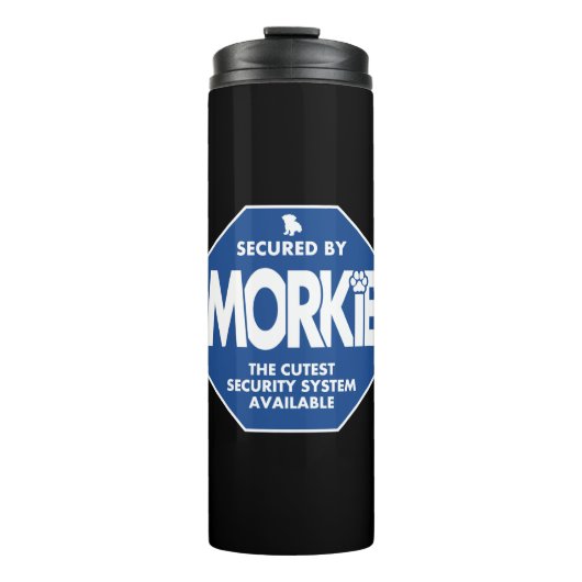 Morkie-Security-Blue Thermosbecher (Vorderseite)