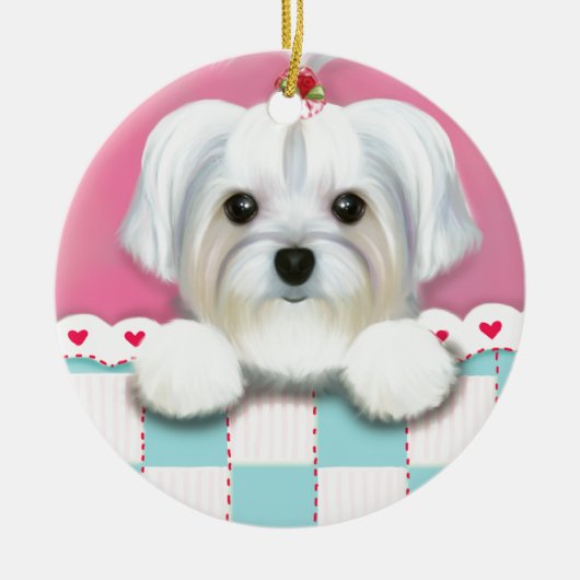 MORKIE SHELLY KERAMIKORNAMENT (Vorne)