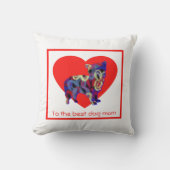Morkie Silhouette Hund Rotes Herz Muttertag Kissen (Vorderseite)