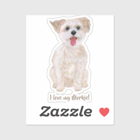 Morkie Tattoo Personalisiert Aufkleber (Blatt)