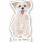 Morkie Tattoo Personalisiert Aufkleber (Vorderseite)