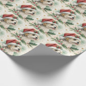 Morkie-Weihnachtspapier Geschenkpapier (Ecke)