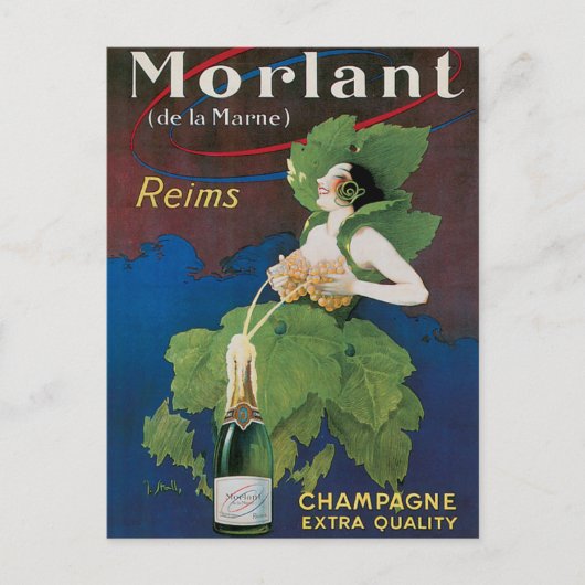 Morlant Champagne Vintag Drink und Kunst Postkarte (Vorderseite)