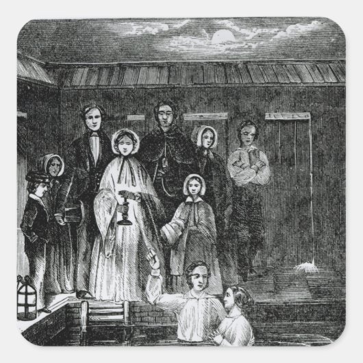 Mormon Baptisse Quadratischer Aufkleber (Vorderseite)