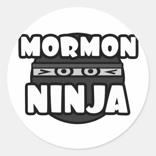 Mormon Ninja Runder Aufkleber (Vorderseite)